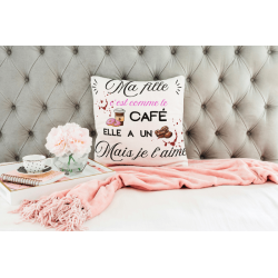 Coussin personnalisé  avec l'inscription Ma fille a un grain et prénom – idée cadeau original pour fille
