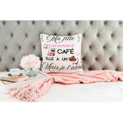 Coussin personnalisé  avec l'inscription Ma fille a un grain et prénom – idée cadeau original pour fille