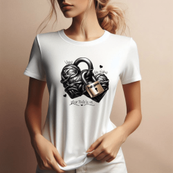t shirt personnalisé 'viens on s’aime mais genre pour toute la vie' en coton ou polyester,cadeaux personnalisé