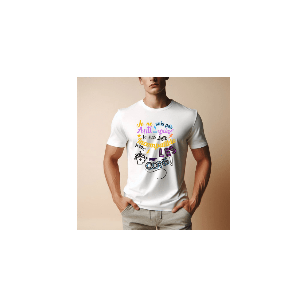 T-shirt personnalisé “J’aime pas les cons” | Cadeau humour direct